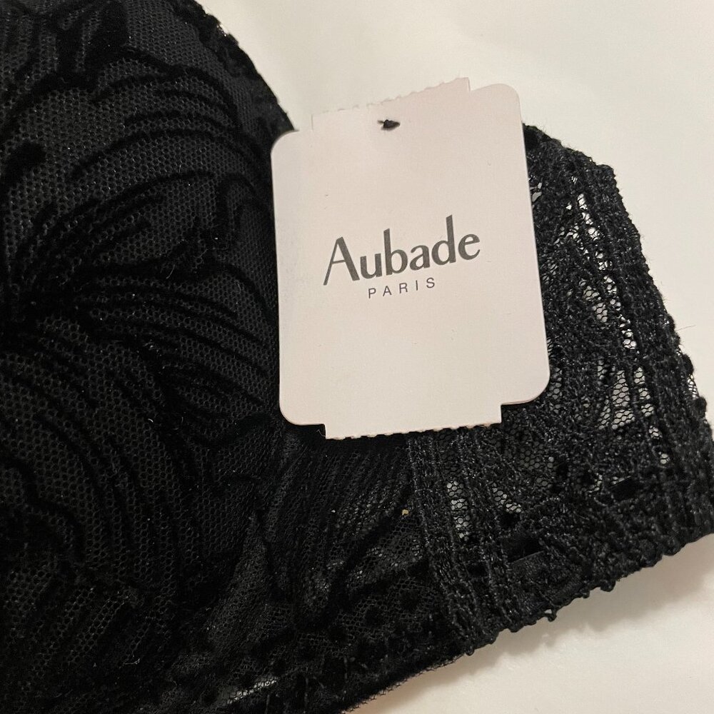 AUBADE PARIS Cœur à Corps Underwire Push-up Bra in Black Size 36A NWT - Picture 4 of 12
